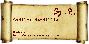 Szűcs Natália névjegykártya