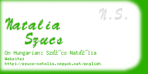 natalia szucs business card